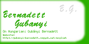 bernadett gubanyi business card